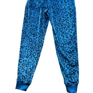 Cozy Blue Pajama Bottoms with Ribbed Cuffs